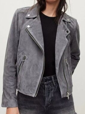 NWOT BLANKNYC Grey Suede Moto Jacket Size M